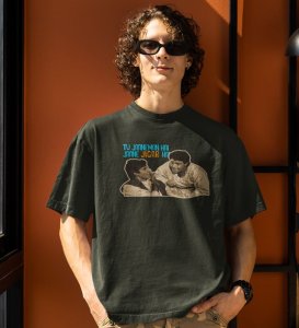 Defination Of Friend Green Round Neck Cotton Half Sleeved Men T-Shirt with Printed Graphics