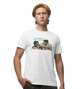 Defination Of Friend White Round Neck Cotton Half Sleeved Men T-Shirt with Printed Graphics