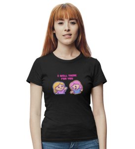 I Will Be There Black Round Neck Cotton Half Sleeved Men T-Shirt with Printed Graphics