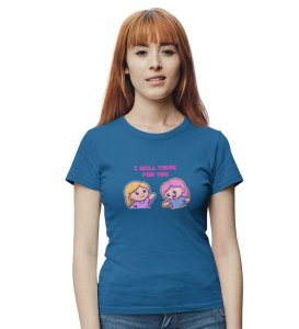 I Will Be There Blue Round Neck Cotton Half Sleeved Men T-Shirt with Printed Graphics