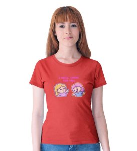 I Will Be There Red Round Neck Cotton Half Sleeved Men T-Shirt with Printed Graphics