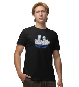 Tere Jaisa Yaar Black Round Neck Cotton Half Sleeved Men T-Shirt with Printed Graphics