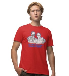 Tere Jaisa Yaar Red Round Neck Cotton Half Sleeved Men T-Shirt with Printed Graphics