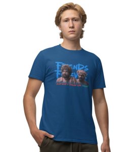 Want A Friend Like Blue Round Neck Cotton Half Sleeved Men T-Shirt with Printed Graphics