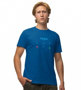 Call Of Peace Blue Round Neck Cotton Half Sleeved Men T-Shirt with Printed Graphics