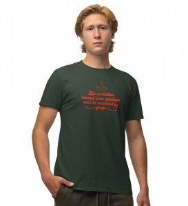Do Meditation Green Round Neck Cotton Half Sleeved Men T-Shirt with Printed Graphics