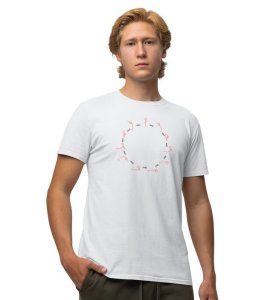 Just Breathe White Round Neck Cotton Half Sleeved Men T-Shirt with Printed Graphics