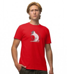 Keep Calm And Do Yoga Red Round Neck Cotton Half Sleeved Men T-Shirt with Printed Graphics