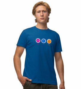 Mind, Body, Soul Blue Round Neck Cotton Half Sleeved Men T-Shirt with Printed Graphics