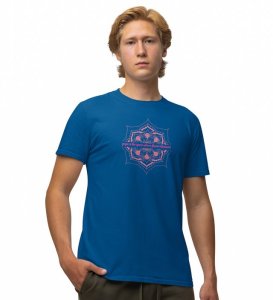 The Space To Grow Blue Round Neck Cotton Half Sleeved Men T-Shirt with Printed Graphics