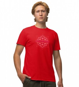 The Space To Grow Red Round Neck Cotton Half Sleeved Men T-Shirt with Printed Graphics