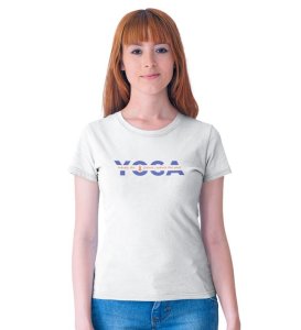 Exhale The Past White Round Neck Cotton Half Sleeved Women T-Shirt with Printed Graphics