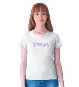 The Cradle Of Power White Round Neck Cotton Half Sleeved Women T-Shirt with Printed Graphics