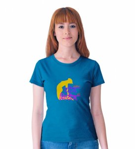 The Path To Niroga Blue Round Neck Cotton Half Sleeved Women T-Shirt with Printed Graphics
