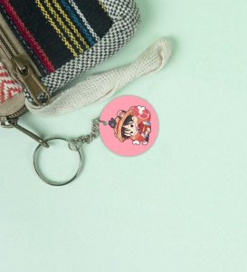A Sweet Pirate Enjoying His Meal Printed Round Keychain Pack of 2