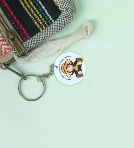 Determined King of Fun Anime Printed Round Keychains Pack of 2