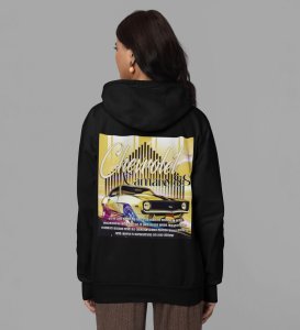 1969 Muscle The Heart of American Performance Printed Black Hoodie for Women