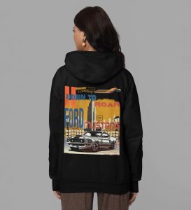 1969 Muscle Car Where Power Meets the Road Printed Black Hoodie for Women