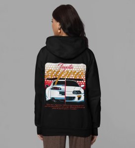 2000 HP Monster on the Streets Legendary Sports Car Printed Black Hoodie for Women