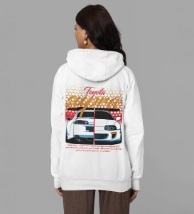 2000 HP Monster on the Streets Legendary Sports Car Printed White Hoodie for Women