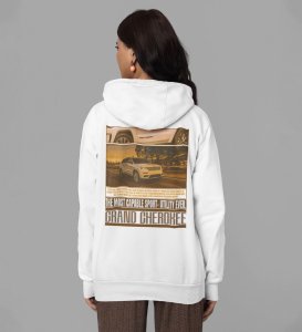 Explore the Outdoors Premium Off-Road SUV Printed White Hoodie for Women