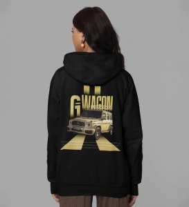 Luxury Meets Strength Iconic All-Terrain SUV Printed Black Hoodie for Women