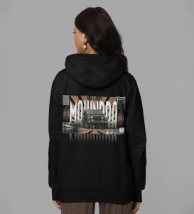 Rugged Performance Off-Road Power SUV Printed Black Hoodie for Women