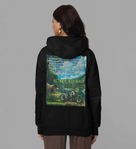 Street King: Unmatched Performance Printed Black Hoodie for Women