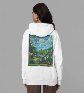 Street King: Unmatched Performance Printed White Hoodie for Women