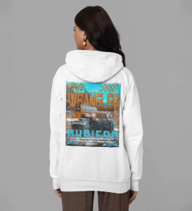 Unstoppable Off-Road Power 4x4 Adventure Vehicle Printed White Hoodie for Women