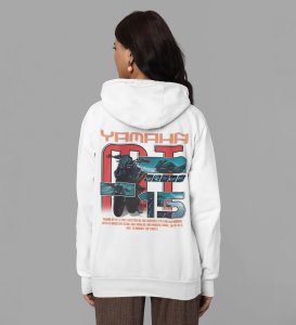 Urban Power Meets Style Printed White Hoodie for Women