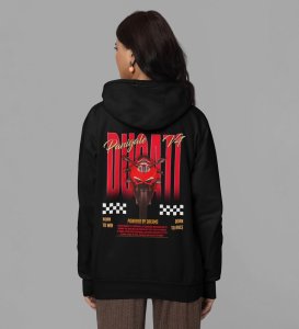 Where Speed Meets Art Printed Black Hoodie for Women
