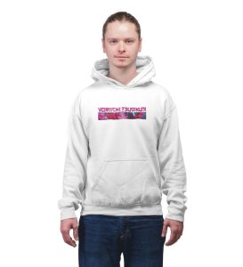 Burning Eyes Unyielding Flame Within Cotton White Hoodie for Men