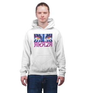 Reflective Eyes Legacy of Power Cotton White Hoodie for Men