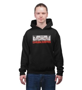 Eyes That Hold Depth and Mystery Cotton Black Hoodie for Men