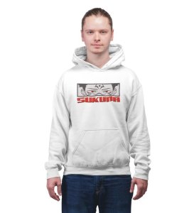 Eyes That Hold Depth and Mystery Cotton White Hoodie for Men