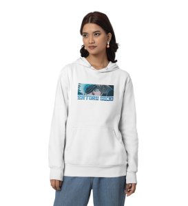 Playful Eye Visionary Power Cotton White Hoodie for Women