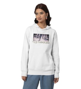 Intense Eye Resolute Warrior Cotton White Hoodie for Women