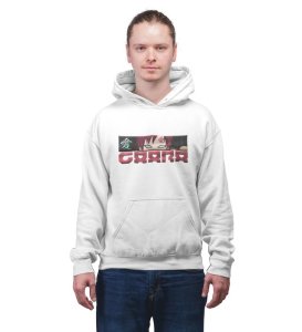 Eyes That Reflect Storms Power Cotton White Hoodie for Men