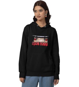 Visionary Eye Leader Strength Cotton Black Hoodie for Women