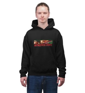 Eyes Reflecting Mastery and Precision Cotton Black Hoodie for Men