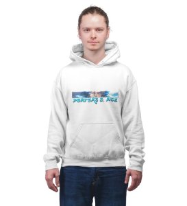Eyes That Radiate Fire and Resolve Cotton White Hoodie for Men