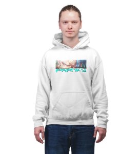 Eyes That Reflect Unyielding Strength and Will Cotton White Hoodie for Men