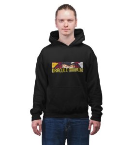 Masterful Warrior Eye Focused Power Cotton Black Hoodie for Men
