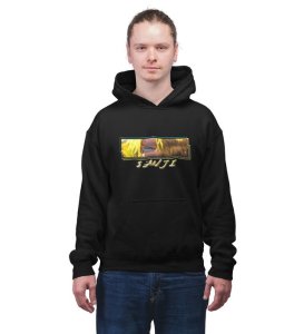 Passionate Eyes Fueled by Dreams Cotton Black Hoodie for Men