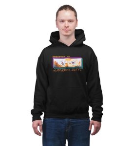 Visionary Leader Eye Radiating Strength Cotton Black Hoodie for Men