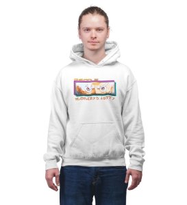 Visionary Leader Eye Radiating Strength Cotton White Hoodie for Men