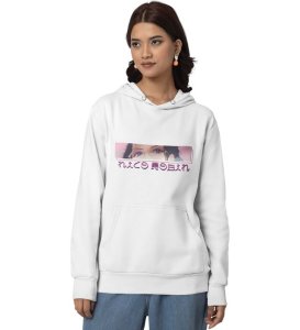 Calm Trailblazer Eye Confident Vision Cotton White Hoodie for Women