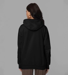 Eyes Reflecting Mastery and Precision Cotton Black Hoodie for Women