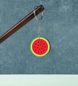 Fruit Style Watermelon Design Round Keychain Pack of 2